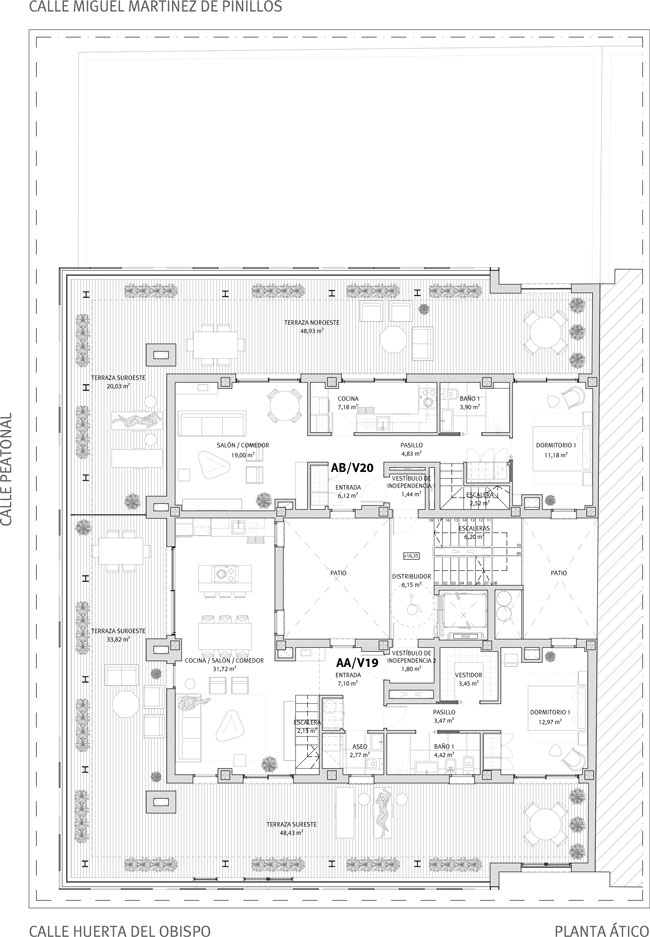 Planta Ático Huerta del Obispo 9-11-13. Viviendas en régimen de cooperativa. Información y Venta: 626 842 176